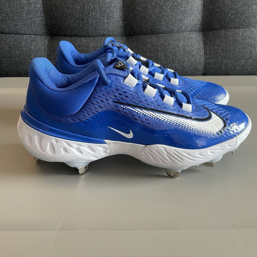 Nike Alpha Huarache Elite 4 Metal Baseball Cleats Blue Mens Sz 7 Womens 8.5